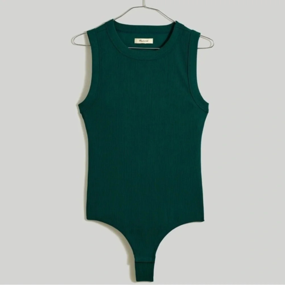 New Madewell Crewneck Thong Bodysuit Sleekhold Utopian Pine NL401